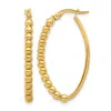 Diamond2deal 14k Yellow Gold Beaded Oval Shape Hoop Earrings In Gold