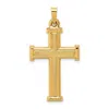 Diamond2deal 14k Yellow Gold Brushed Polished Latin Cross Pendant In Yellow
