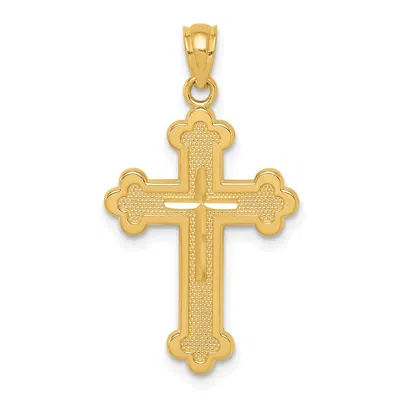 Diamond2deal 14k Yellow Gold Budded Cross Pendant