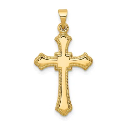 Diamond2deal 14k Yellow Gold Budded Cross Pendant