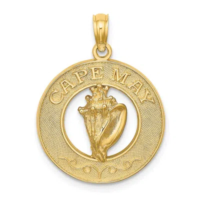 Diamond2deal 14k Yellow Gold Cape May W/ Conch Shell Charm Pendant