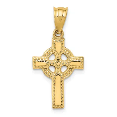 Diamond2deal 14k Yellow Gold Celtic Cross Pendant