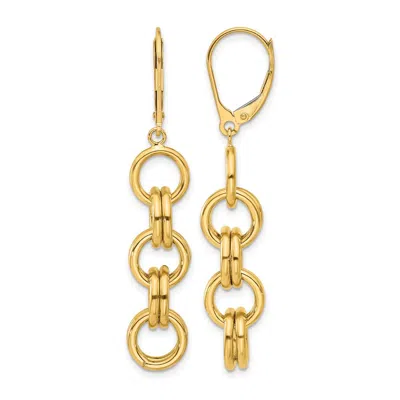 Diamond2deal 14k Yellow Gold Circle Links Drop Dangle Earrings