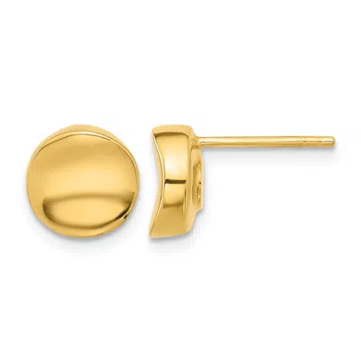 Diamond2deal 14k Yellow Gold Circle Shape Fancy Stud Earrings