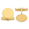 Diamond2deal 14k Yellow Gold Circular Polished Men's Cuff Links