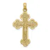 Diamond2deal 14k Yellow Gold Crucifix Budded Tips Charm In Yellow