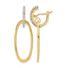 Diamond2deal 14k Yellow Gold Crystal Oval Shape Hoop Earrings In Gold