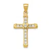 Diamond2deal 14k Yellow Gold Cubic Zirconia Cross Pendant In Yellow