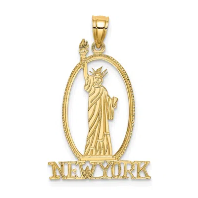Diamond2deal 14k Yellow Gold Cut-out New York Statue Of Liberty Charm