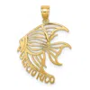 Diamond2deal 14k Yellow Gold Cut-out Puerto Rico Angelfish Charm In Yellow