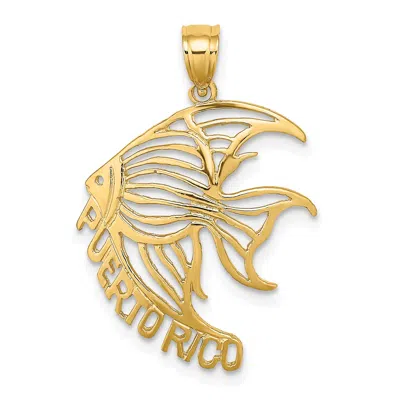 Diamond2deal 14k Yellow Gold Cut-out Puerto Rico Angelfish Charm