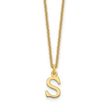 Pre-owned Diamond2deal 14k Yellow Gold Cutout Letter S Initial Necklace