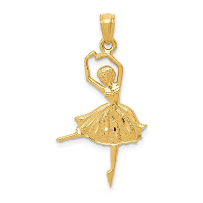 Diamond2deal 14k Yellow Gold Dancing Ballerina Pendant