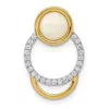 Diamond2deal 14k Yellow Gold Diamond And Opal Circle Chain Slide In Yellow