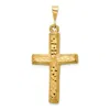 Diamond2deal 14k Yellow Gold Diamond-cut Cross Charm In Yellow