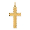 Diamond2deal 14k Yellow Gold Diamond-cut Cross Charm In Yellow