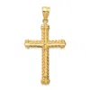 Diamond2deal 14k Yellow Gold Diamond-cut Cross Pendant In Yellow