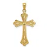 Diamond2deal 14k Yellow Gold Diamond-cut Cross Pendant In Yellow