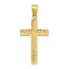 Diamond2deal 14k Yellow Gold Diamond-cut Cross Pendant In Yellow