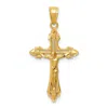 Diamond2deal 14k Yellow Gold Diamond-cut Crucifix Pendant In Yellow