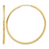 Diamond2deal 14k Yellow Gold Diamond-cut Endless Hoop Earrings 42 Mm In Gold