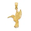Diamond2deal 14k Yellow Gold Diamond-cut Hummingbird Pendant In Yellow