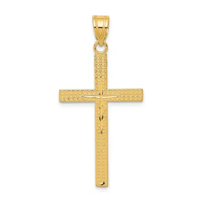 Diamond2deal 14k Yellow Gold Diamond-cut Latin Cross Pendant