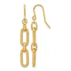 Diamond2deal 14k Yellow Gold Diamond-cut Link Drop Dangle Earrings In Gold
