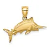 Diamond2deal 14k Yellow Gold Diamond-cut Marlin Pendant In Yellow