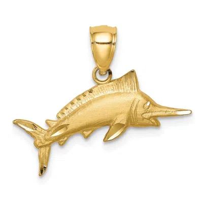 Diamond2deal 14k Yellow Gold Diamond-cut Marlin Pendant