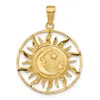 Diamond2deal 14k Yellow Gold Diamond-cut Sun With Moon Stars Charm In Yellow