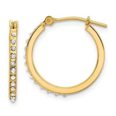 Pre-owned Diamond2deal 14k Yellow Gold Diamond Fascination Polished Hoop Earrings