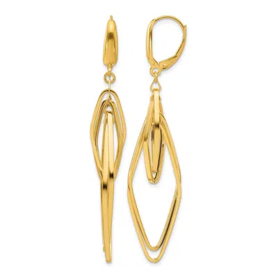 Diamond2deal 14k Yellow Gold Diamond Shaped Drop Dangle Earrings