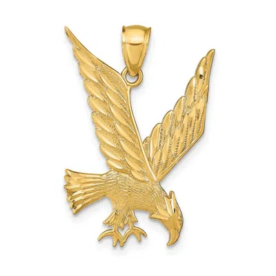 Diamond2deal 14k Yellow Gold Polished And Diamond-cut Eagle Pendant