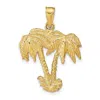 Diamond2deal 14k Yellow Gold Double Palm Trees Pendant In Yellow