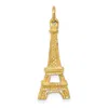 Diamond2deal 10k Yellow Gold Solid Polished 3-d Eiffel Tower Charm In Yellow