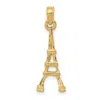 Diamond2deal 14k Yellow Gold Eiffel Tower Pendant In Gold