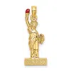 Diamond2deal 14k Yellow Gold Enamel Flame Statue Of Liberty New York Charm In Yellow