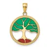 Diamond2deal 14k Yellow Gold Enameled Tree Of Life Pendant In Yellow