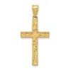 Diamond2deal 14k Yellow Gold Etched Floral Cross Pendant In Yellow