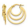 Diamond2deal 14k Yellow Gold Fancy 3 Round Hoop Earrings In Gold