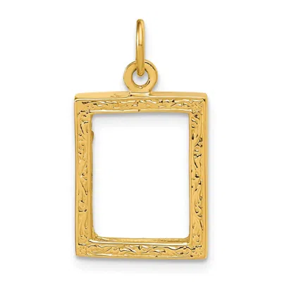 Diamond2deal 14k Yellow Gold Fancy Border 17x13mm Picture Frame Pendant In Metallic
