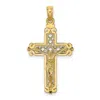 Diamond2deal 14k Yellow Gold Fancy Crucifix Charm In Yellow
