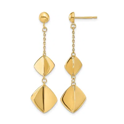 Diamond2deal 14k Yellow Gold Fancy Dangle Post Earrings
