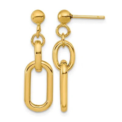 Diamond2deal 14k Yellow Gold Fancy Link Drop Dangle Earrings