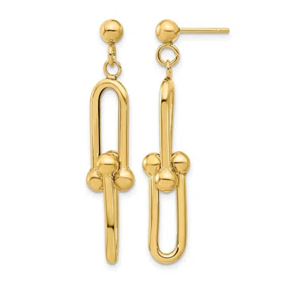 Diamond2deal 14k Yellow Gold Fancy Link Drop Dangle Earrings In Transparent