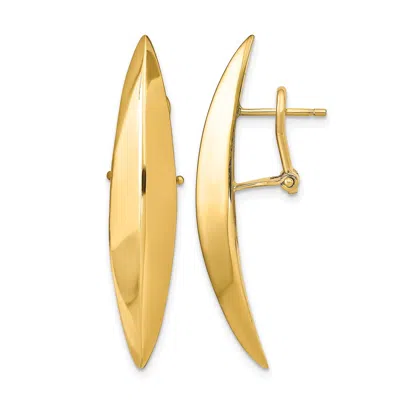 Diamond2deal 14k Yellow Gold Fancy Omega Back Hoop Earrings