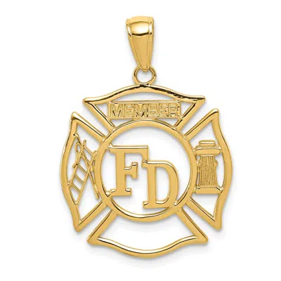 Diamond2deal 14k Yellow Gold Fd Member In Shield Pendant