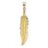Diamond2deal 14k Yellow Gold Feather Pendant In Yellow