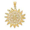 Diamond2deal 14k Yellow Gold Filigree Sun Pendant In Yellow